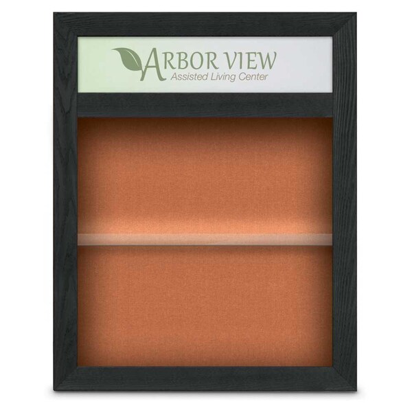 Outdoor Enclosed Combo Board, 42"x32", Satin Frame/Grey & Cloud